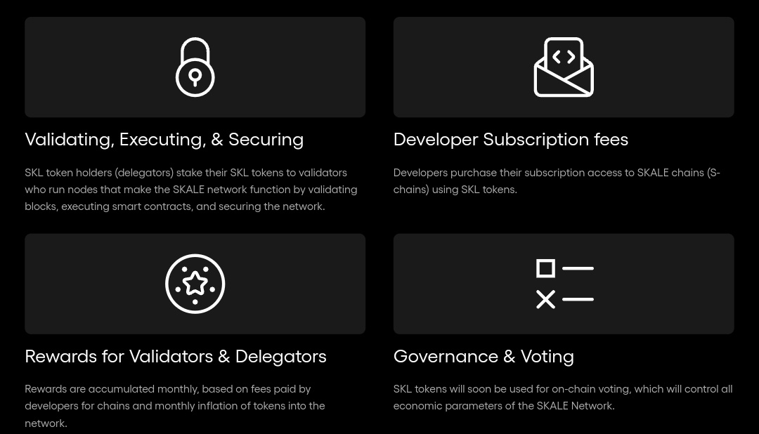 jazieph's tweet photo. A successful Blockchain will not run smoothly without its own native token 🪙

This token is the backbone of the whole network and is necessary for its future growth.

That's why SKALE has their own native token called SKL!

$SKL serves four main functions within @SkaleNetwork 👇🏻 https://t.co/lSPBL87JYB