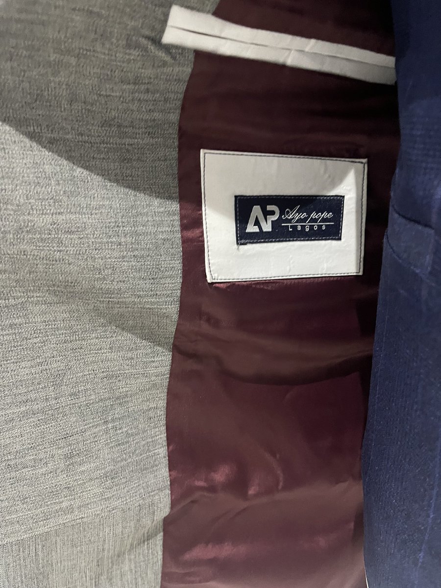Light Grey and Navy Blue combo 💯 

Bespoke Three piece suit tailored in house by Ayopope Lagos ✨

Price: N95,000 (with a complimentary tie and socks) 

Available only on order

Send a dm/WhatsApp number in bio to book an appointment for a fit 

Strictly for dapper men 🦅