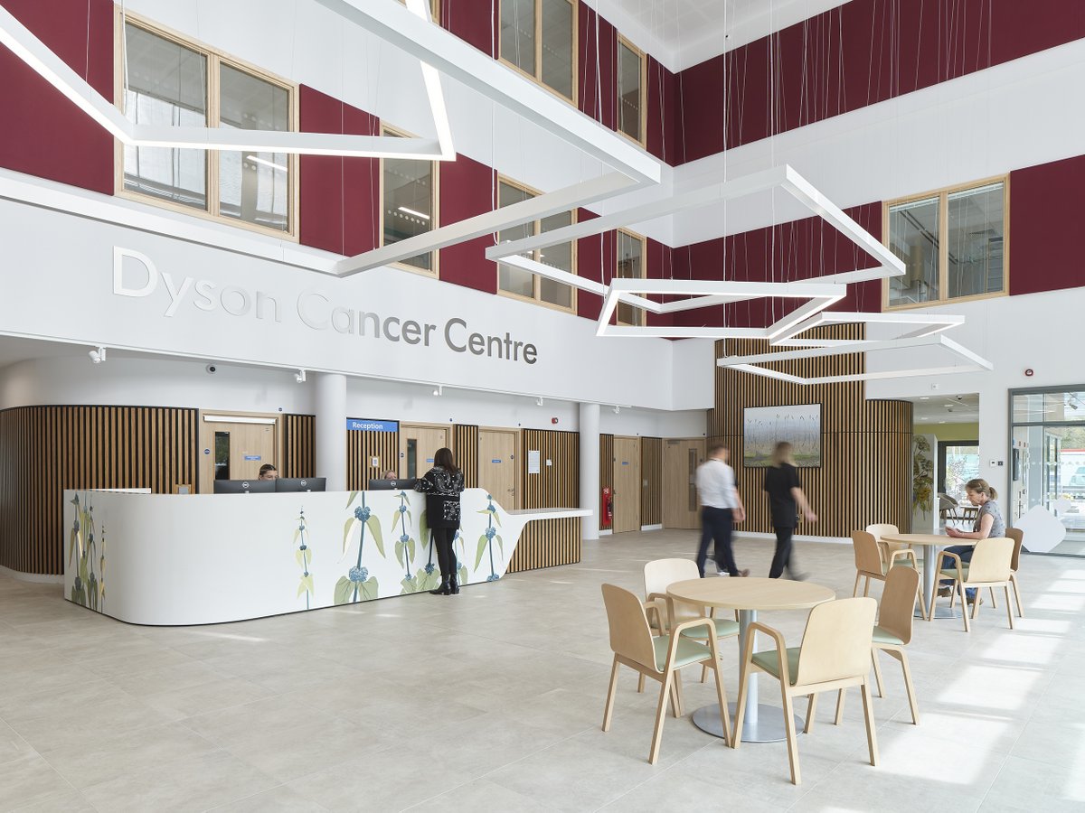 The new #DysonCancerCentre at the RUH has opened and welcomes its first patients this week. 💙 The centre includes the RUH’s oncology, chemotherapy and radiotherapy services, a 22-bed inpatient ward, a dedicated pharmacy, research team and nuclear medicine and physics teams.