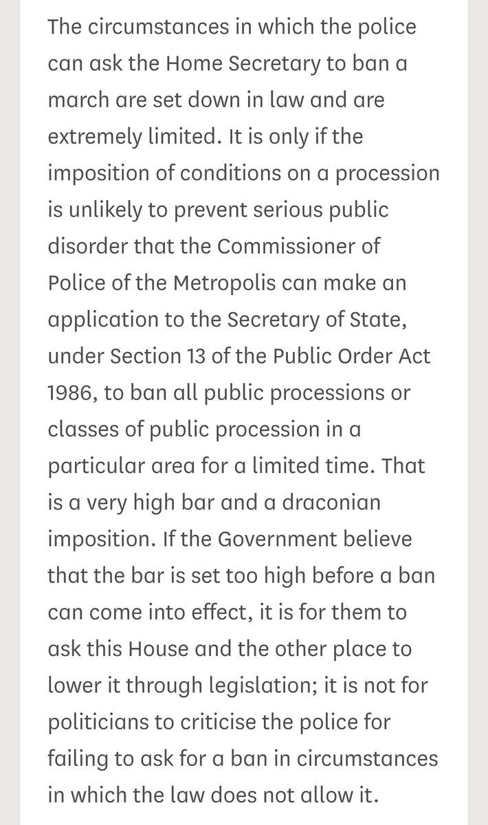 I was looking for any discussions of the meaning of 'serious public disorder' in Hansard and came across this contribution to a debate by @brianpaddick, which is rather relevant to current events hansard.parliament.uk/lords/2023-11-…