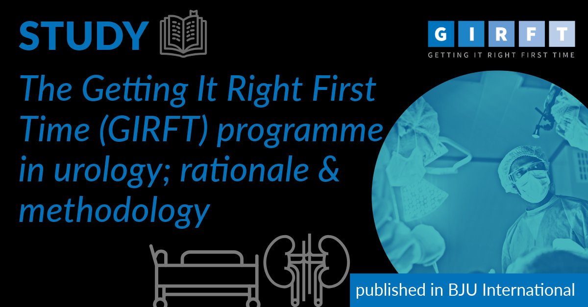 Have you seen this?👇 Our latest paper published in @BJUIjournal describes how the GIRFT methodology is used for urology surgery, and gives an overview of all workstream activity Take time out today to give it a read doi.org/10.1111/bju.16… @joejohnNOS @BAUSurology @BAUNnurses