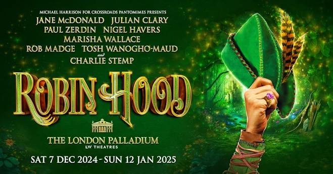 Now we know that when the Pantomime at The London Palladium returns for a 9th season it will be with with a brand-spanking-new production of “Robin Hood” with Julian Clary in the lead role and Jane McDonald as Maid Marion. Tickets on sale from 25 April. @LondonPalladium