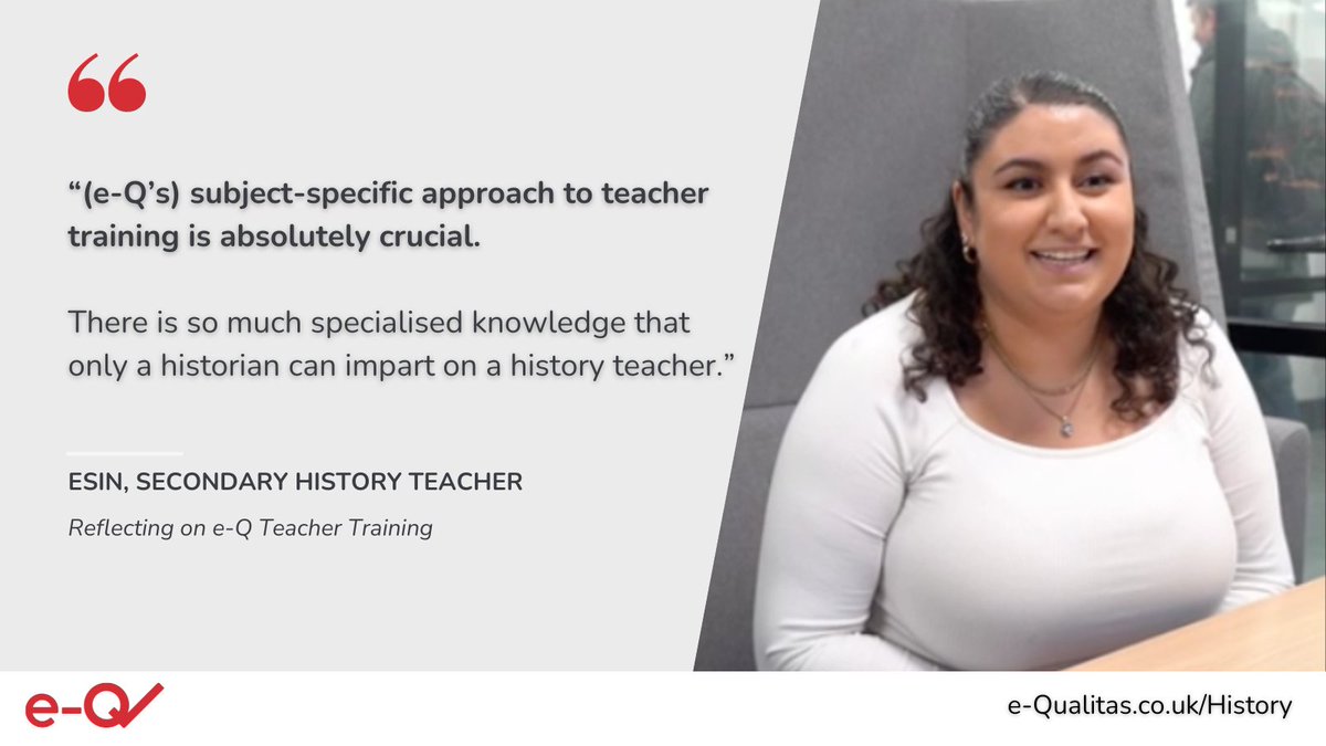 History Teacher Esin reflects on her #teachertraining journey so far. 
Watch Esin's full interview and learn more about our History Teacher Training programme here: e-Qualitas.co.uk/history

#teachhistory #education #nowteach #getintoteaching #teaching