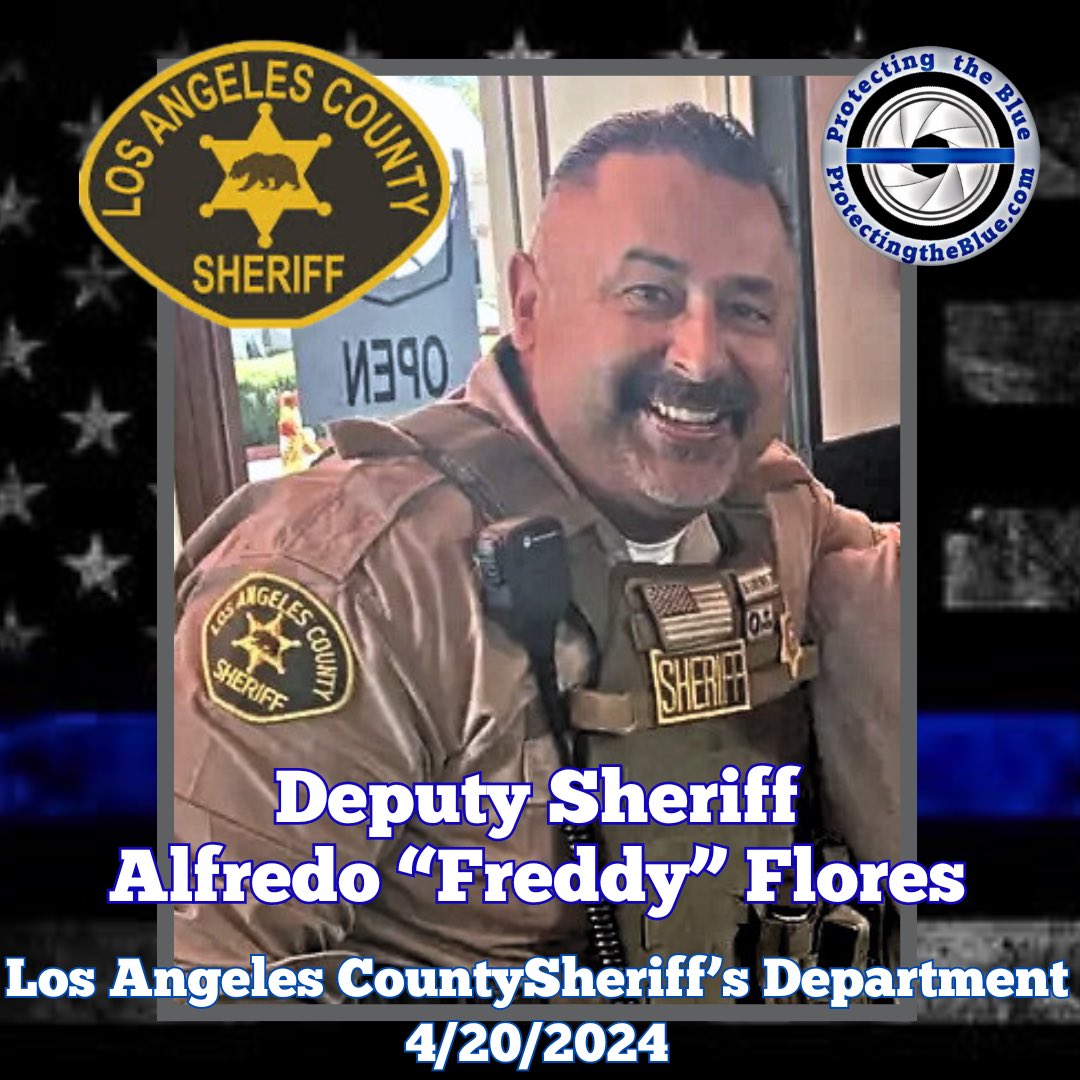 RIP. California Deputy Sheriff Freddy Flores succumbed to injuries sustained six months earlier as the result of a fire inside a mobile shooting range when an equipment malfunction ignited. Deputy Flores had served with the Los Angeles County Sheriff's Department for 20 years.