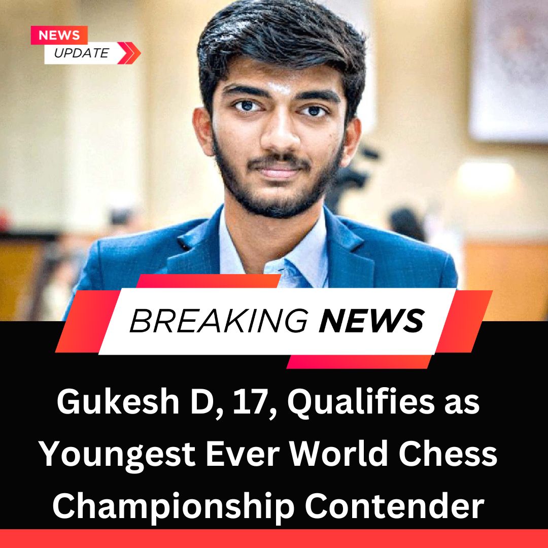 🎉Breaking News: Congratulations to 17-year-old Indian Chess prodigy Gukesh D for creating history as the youngest-ever contender for the World Chess Championship!🏆👏

#GukeshD #WorldChessChampionship #YoungestContender #ChessProdigy #FideCandidate #IndianChess #ChessGrandmaster