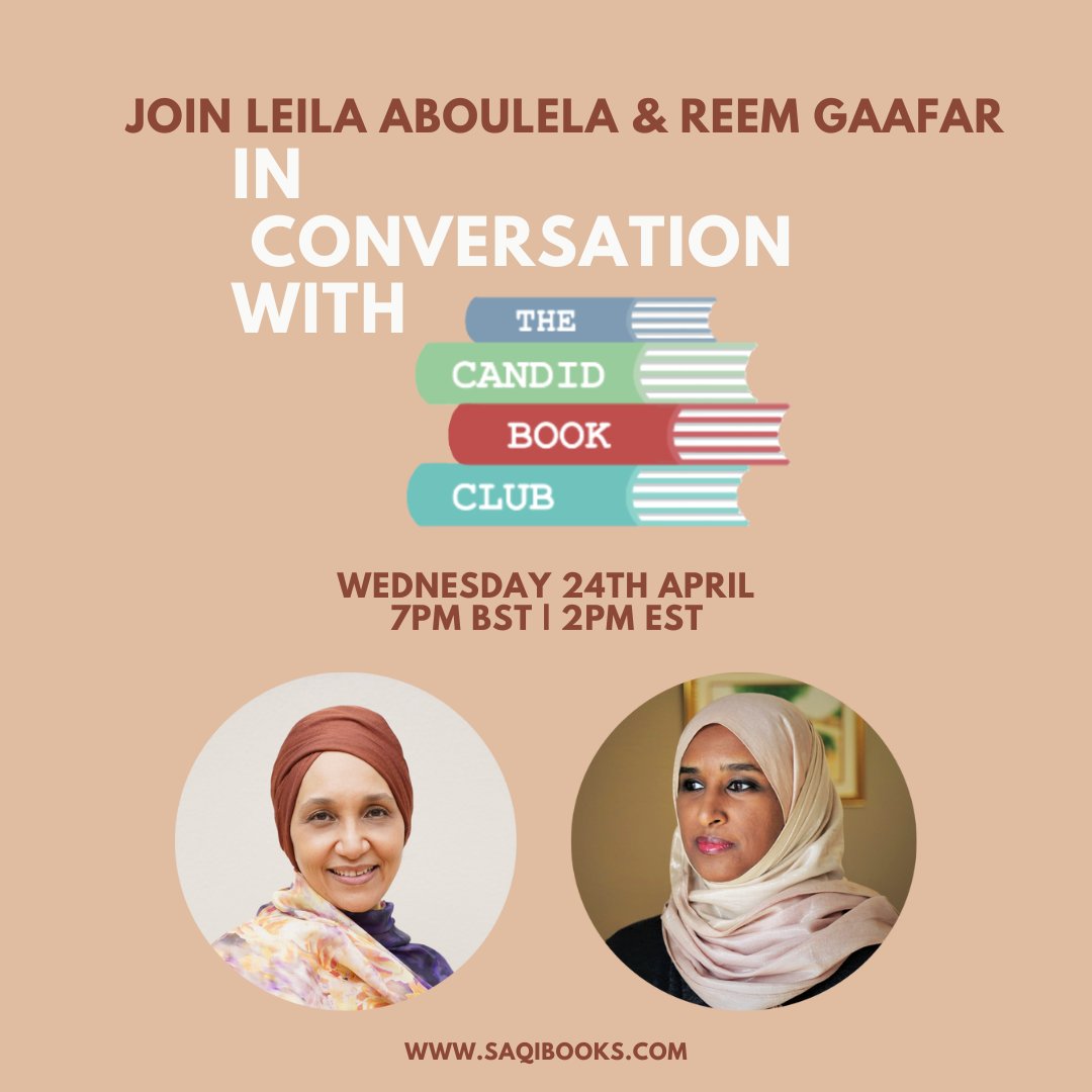 DON'T MISS: Reem Gaafar and Leila Aboulela in conversation with @candidbookclub this week 💛 WHEN: Wednesday 24th April, 7pm BST / 2pm EST WHERE: Online Sign up via link below! events.teams.microsoft.com/event/48e8e97b…
