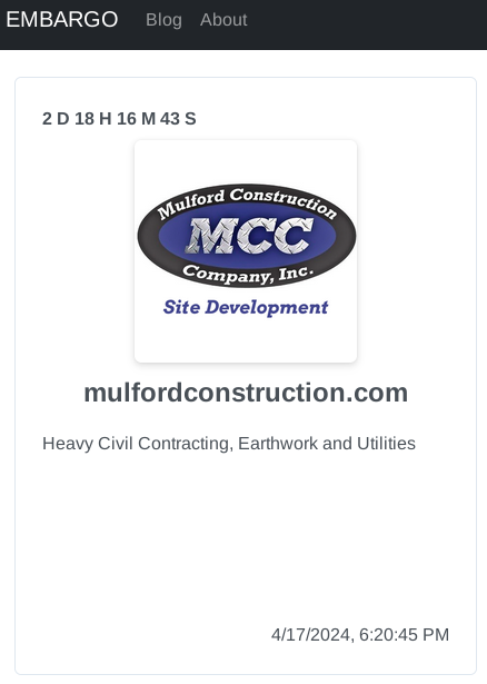 We have identified and started monitoring a new #ransomware group titled 'EMBARGO'. They have listed Mulford Construction Company (mulfordconstruction.com) as their victim.

#USA
#databreach #threatintel #cyberattack