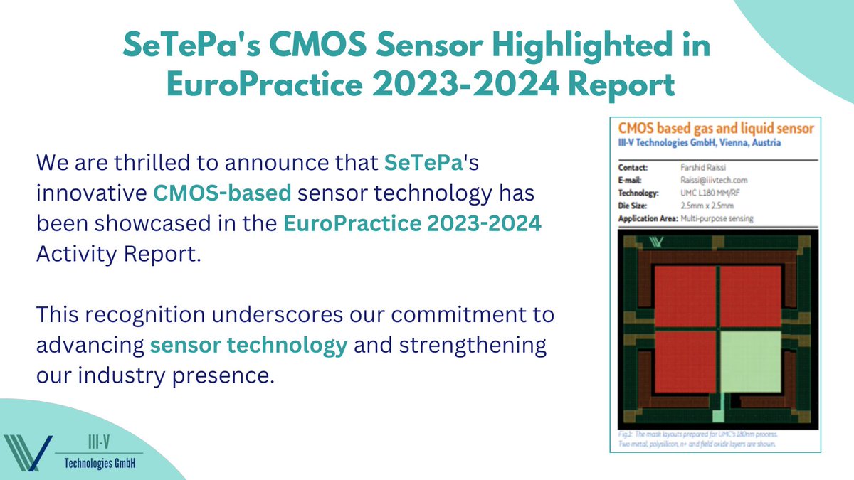 3_5_Tech's tweet photo. eTePa's CMOS Sensor Highlighted in EuroPrcactice 2023-2024 Report

#3_5_Tech, 
#startup, 
#technology, 
#Europractice
#innovation, 
#semiconductor, 
#sensor, 
#biosensors, 
#CMOSSensors, 
#EnergyEfficiency https://t.co/8PzoATYOwh