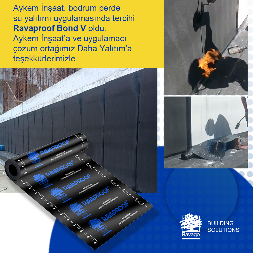 Aykem İnşaat, bodrum perde su yalıtımı uygulamasında tercihi Ravaproof Bond V oldu. Aykem İnşaat’a ve uygulamacı çözüm ortağımız Daha Yalıtım’a teşekkürlerimizle. #ravago #ravagotürkiye #ravagobinaçözümleri #ravagobuildingsolutions #ravaproof #bondv