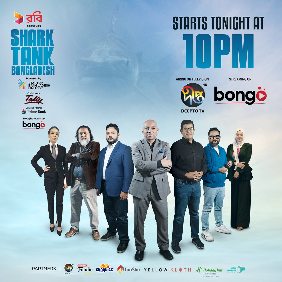 SharkTankBD's tweet photo. Tonight at 10 PM, it's showtime! Don't miss it! 

#SharkTankBD #Entrepreneurship #StartupBD #BongoBD https://t.co/JVVyxdQyjN
