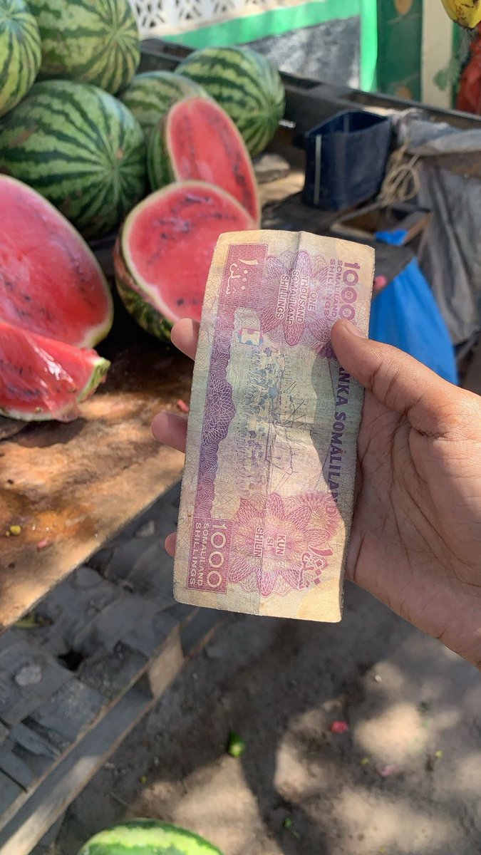 With one thousand Somaliland shillings, I can purchase a watermelon.🍉