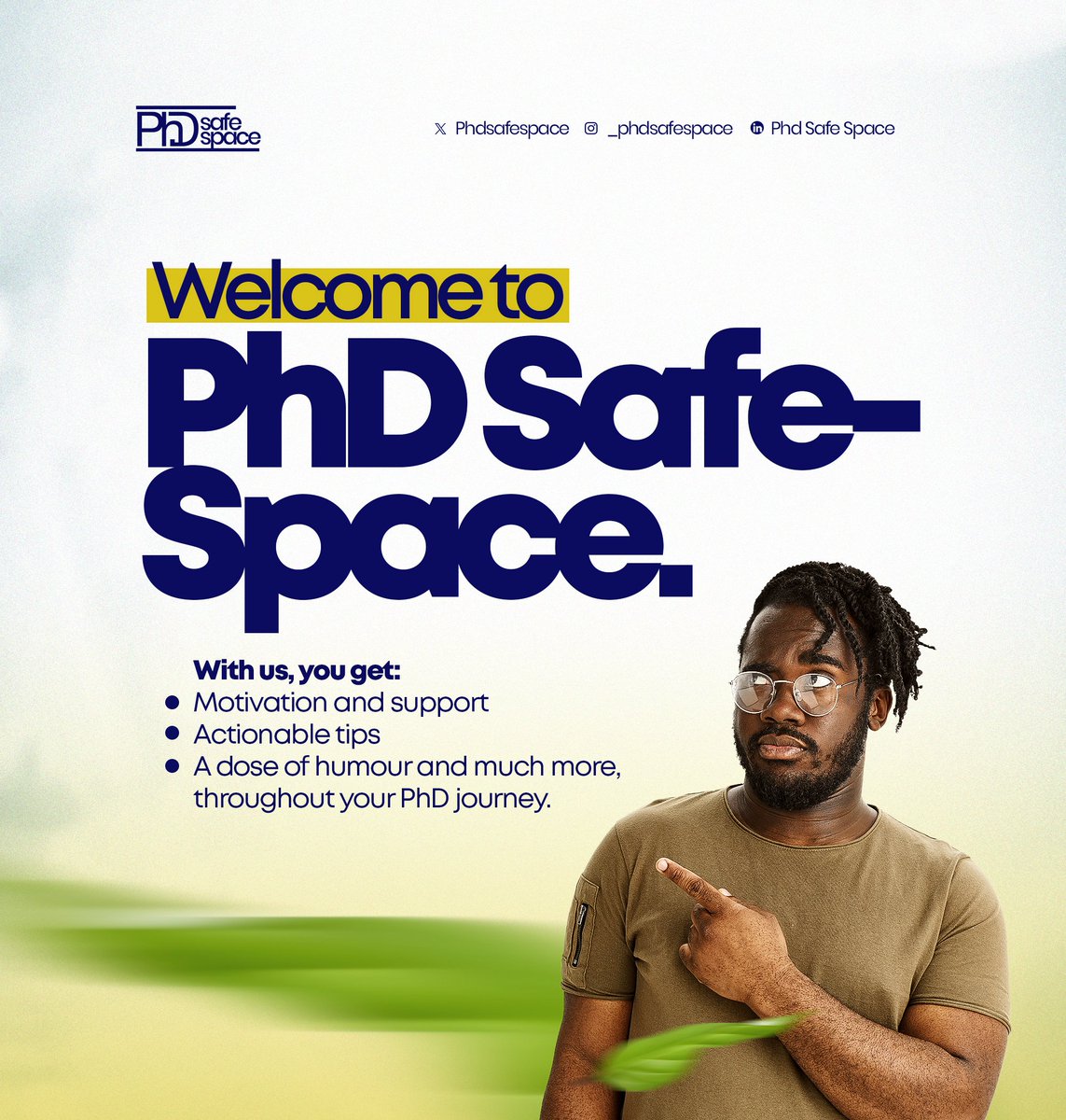 📢 𝐏𝐒𝐀 𝐓𝐎 𝐀𝐋𝐋 𝐏𝐡𝐃 𝐖𝐀𝐑𝐑𝐈𝐎𝐑𝐒 𝐎𝐔𝐓 𝐇𝐄𝐑𝐄 📚

PhD SafeSpace as the name implies is a safe space for PhD students.

Are you in the early stages of your PhD or you’re already neck-deep into it?

No matter where you're in the journey, PhD SafeSpace is for you 👇🏿