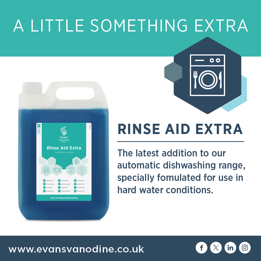 Are you in a #hardwaterarea & need a little something extra to help with the dishes? Our new #RinseAid Extra is specially formulated for use in hard water conditions & is the perfect accompaniment to our #Dishwash Extra evansvanodine.co.uk/shop/product/a… #AutomaticDishwashProducts #HORECA