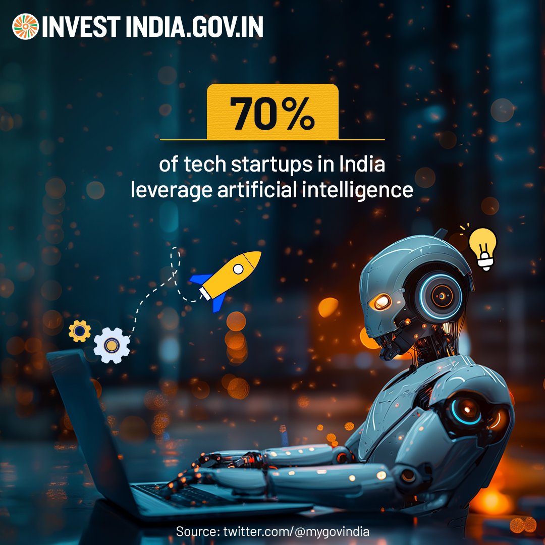 #NewIndia is emerging as the ultimate destination for companies looking to ride the wave of #innovation, with 67% of #NewIndia's #tech startups expecting a revenue boost. Jump on board the innovation express at bit.ly/II_startuphub #InvestInIndia #InvestIndia #Technology #AI