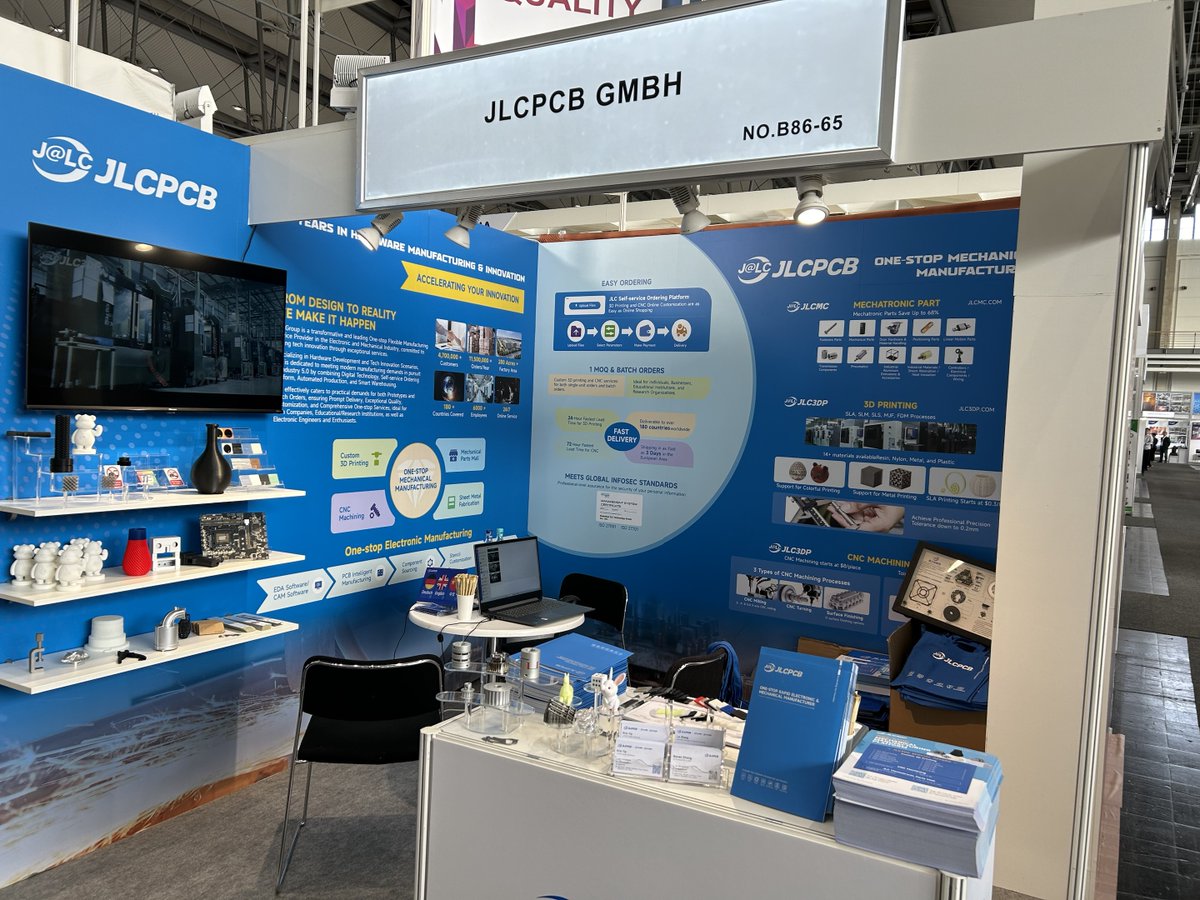 🌟 JLCPCB ,together with @JLC3DP and JLCMC @jlcfa89065 is currently at Hannover Messe ! 🎁 Visit us at Hall 4, Stand B86, for a chance to explore our innovations and score a free gift. 📸Don't miss out! #jlcpcb