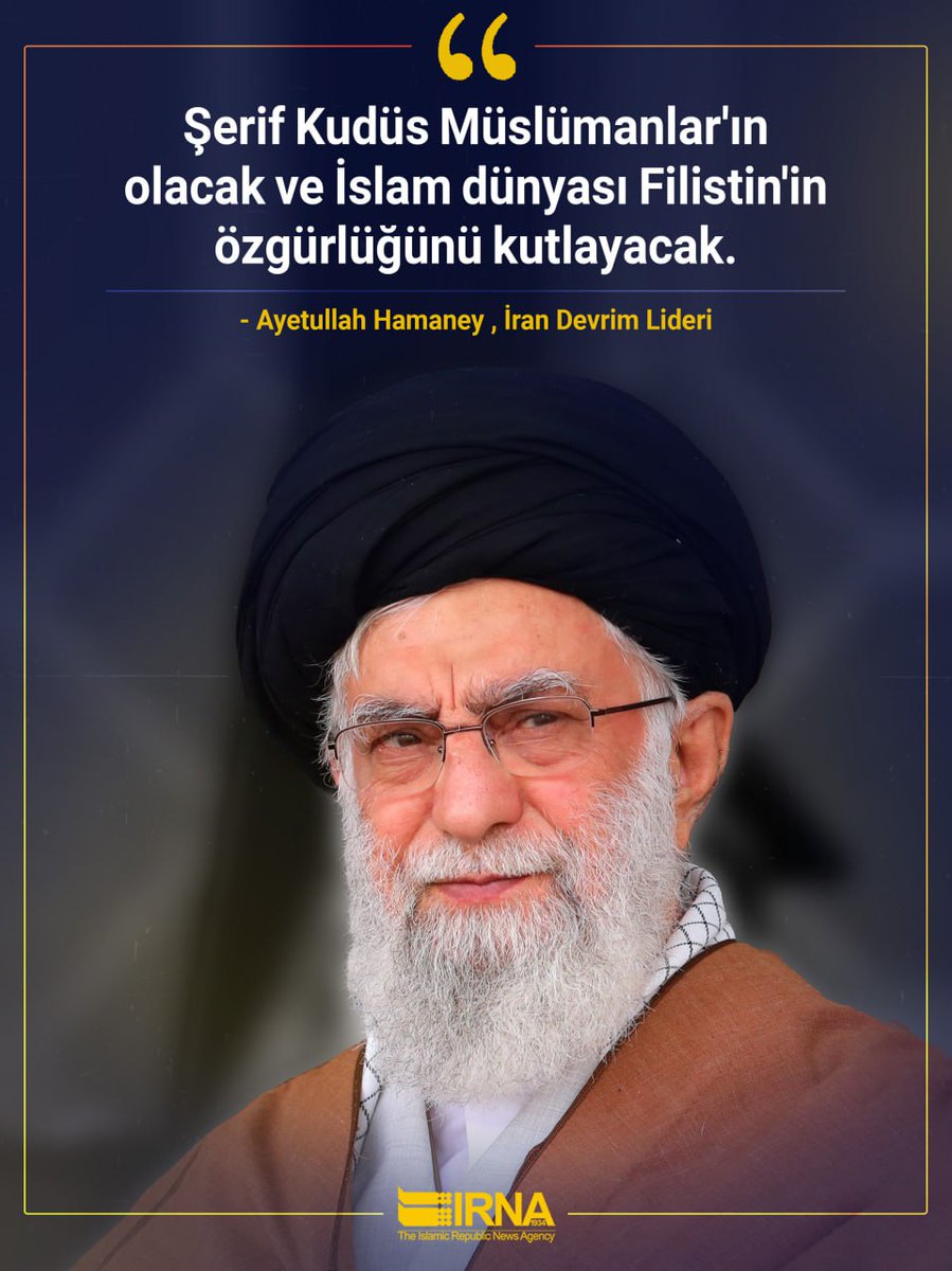 Ayetullah Hamaney :İslam dünyası Filistin'in özgürlüğünü kutlayacak