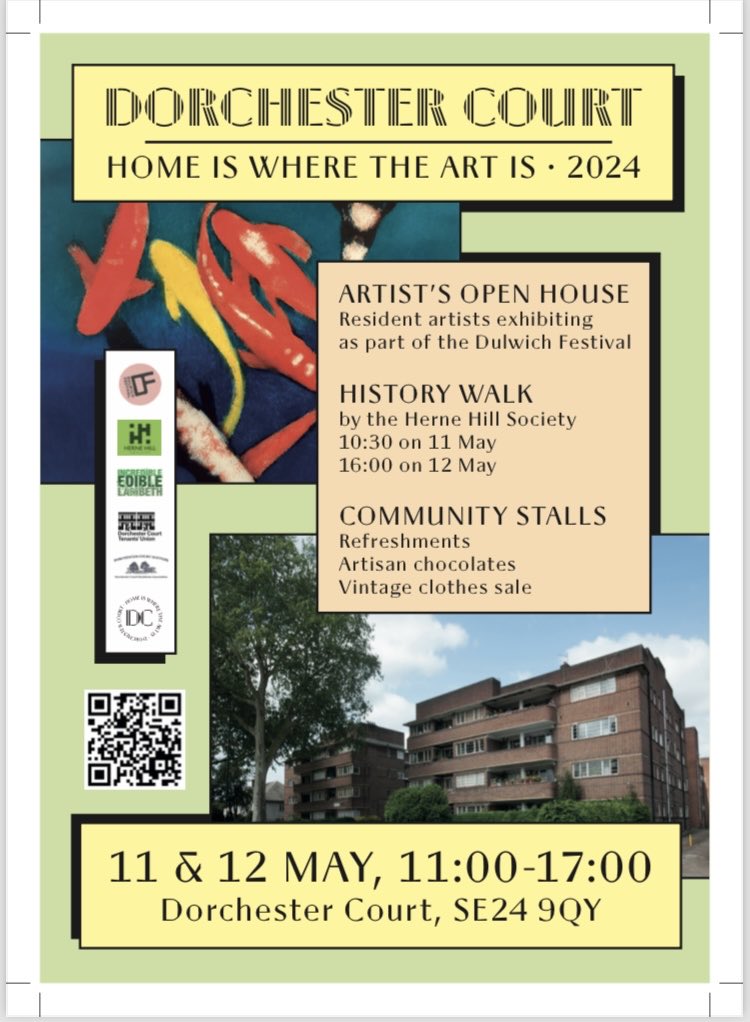 Dorchester Court is getting ready for the Dulwich Artists Open House. Come and see us 11th and 12th May