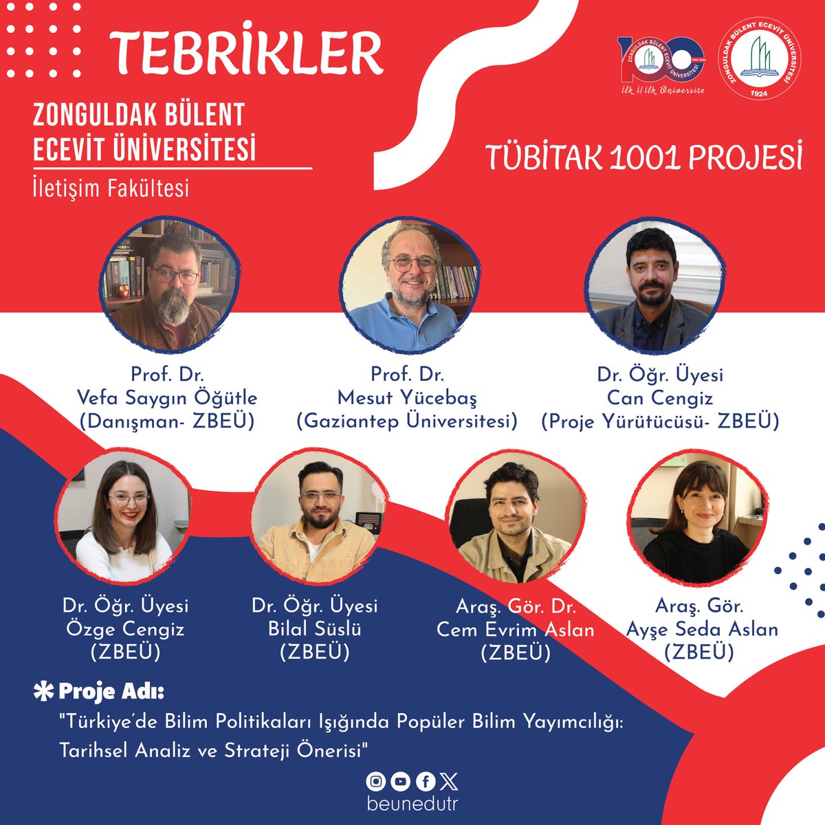 📌👏Zonguldak Bülent Ecevit Üniversitesi İletişim Fakültesi Öğretim Elemanlarının Projesine TÜBİTAK’tan Destek ‼️ 👩🏻‍💻👨🏼‍💻Haberin detayları için bağlantıyı kullanabilirsiniz.⤵️ 📶 w3.beun.edu.tr/haberler/ileti… #ZBEÜ @ihozolcer @KutogluhHakan @bhbakkal1