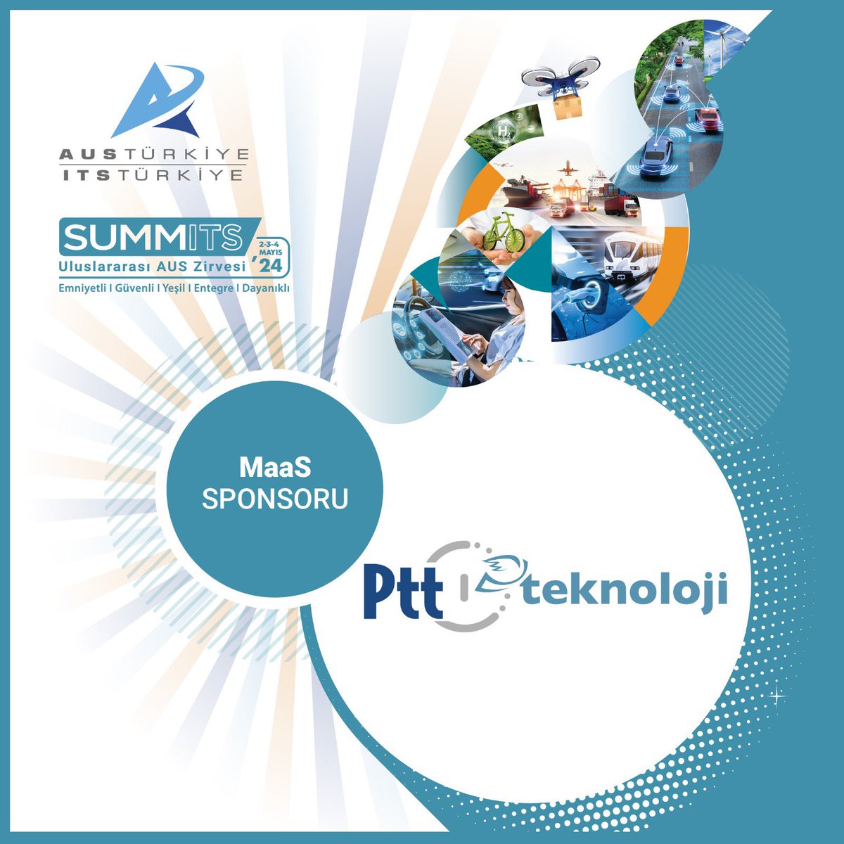 #SummITS’24 4. Uluslararası Akıllı Ulaşım Sistemleri MaaS Sponsorumuz <a href="/PttTeknoloji/">PTT Teknoloji</a>'ye katkıları için teşekkür ederiz. 
🗓2-4 Mayıs 2024
📍Hacettepe Üniversitesi, Ankara
▶️auszirvesi.org