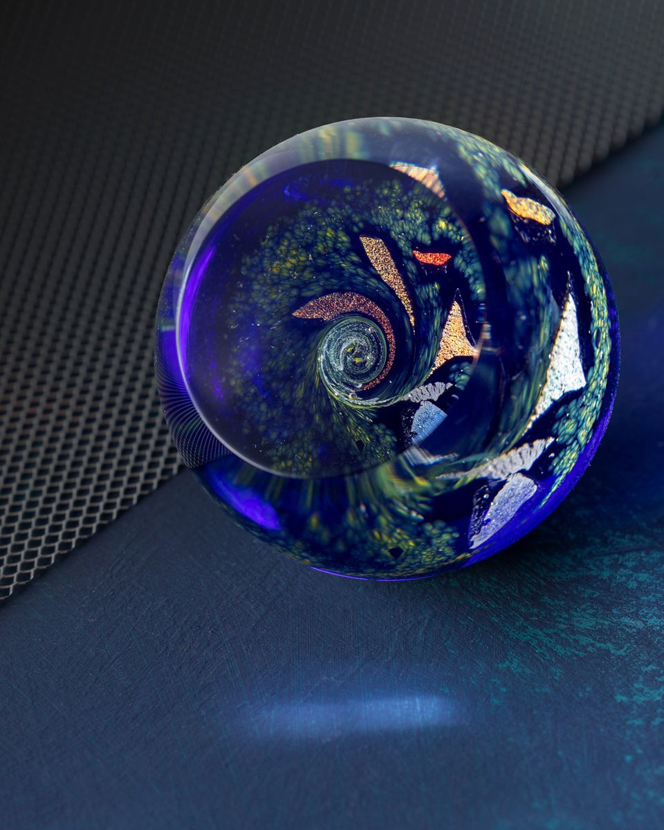 Recreate the wonders of the night sky with this galactic Galaxy paperweight from Caithness Glass.

#CaithnessGlass #galaxy #Craftsmanship #space #universe