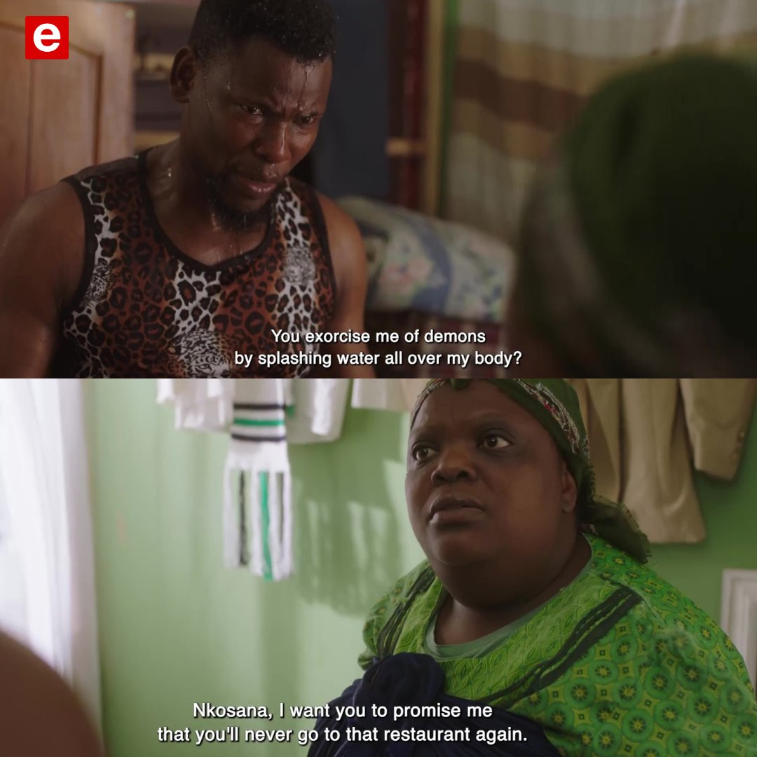 Phuma Madimoni! 😈🔥💦Nkosana receives a wake-up call or rather a splash of reality when his mother warns him against ukvuselela irestaurant kaMkhulu! Catch #etvIsiphethoDestiny at 6:30 PM.