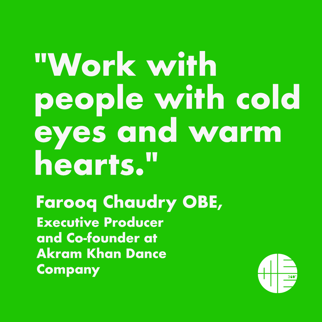 Laser sharp & gentle, empathetic delivery ⚡ That's the dream team for any entrepreneur. How does this sit with your experience? 👏🏿 Many thanks to Farooq Chaudry OBE, Exec Producer & co-founder at @AkramKhanLive for sharing your experience & words of wisdom with our members.