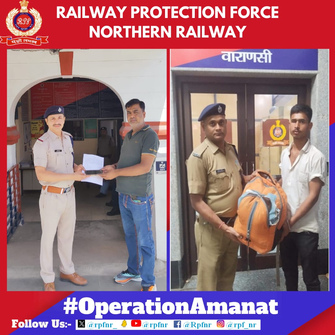 We value your valuables Under #OperationAmanat #RPF NR located unclaimed bags and other valuable articles and returned to their rightful owners. @AshwiniVaishnaw @RailMinIndia @RailwayNorthern @RPF_INDIA