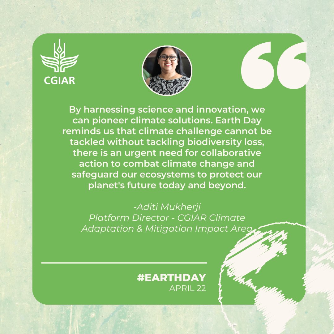 📢 What actions are you taking to contribute to a healthier planet? This #EarthDay, share with and inspire those around you! 🥳 🌎 Together, we can make a difference. on.cgiar.org/3JiFRBs #OneCGIAR #SaveOurPlanet #GenerationRestoration #ClimateAction @aditimukherji
