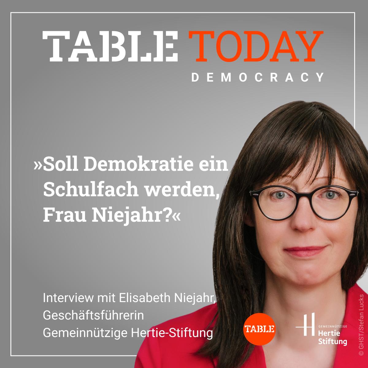 Demokratie stärken - Hertie-Stiftung (@demokratieghst) on Twitter photo 🎧Hörtipp! Die neue Podcastfolge mit unserer Geschäftsführerin Elisabeth Niejahr (<a href="/ENiejahr/">Elisabeth Niejahr/ @eniejahr.bsky.social</a>) und @Table_Media_ ist online! Dieses Mal geht es um die Frage, ob Demokratie ein Schulfach werden sollte. 👇table.media/podcast/table-… 🎧Hörtipp! Die neue Podcastfolge mit unserer Geschäftsführerin Elisabeth Niejahr (<a href="/ENiejahr/">Elisabeth Niejahr/ @eniejahr.bsky.social</a>) und @Table_Media_ ist online! Dieses Mal geht es um die Frage, ob Demokratie ein Schulfach werden sollte. 👇table.media/podcast/table-…