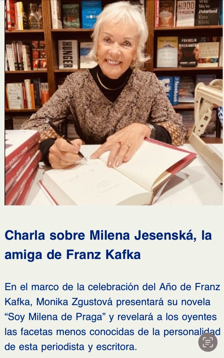 HOLA MADRID!! Mañana a las 19h, dentro del ciclo #Kafka , en la ⁦Residencia de Estudiantes⁩ voy a dar una charla sobre MILENA Y KAFKA. Me encantará saludaros! ⁦@ResidenciadeEst⁩ ⁦@G_Gutenberg⁩ #soymilenadepraga