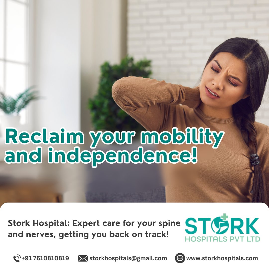 Reclaim your mobility with Stork Hospital! Expert spine and nerve care to get you back on track. Visit storkhospital.com for more info. 
.
.
#SpineHealth #Neurology #MobilityMatters #Healthcare #BackPainRelief #ExpertCare