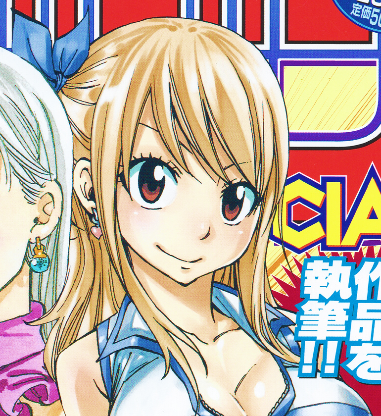 #FAIRYTAIL Lucy with 7DS' Elizabeth on the cover of Shounen Magazine Special issue 11/2013