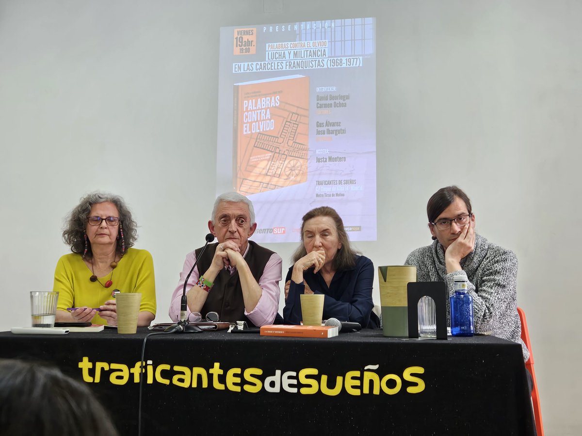 Lleno absoluto en la presentación de 'Palabras contra el olvido. Luchas y militancia en las cárceles franquistas (1968-1977)' este viernes en Traficantes de Sueños (Madrid). Muchas gracias a todxs los que nos acompañasteis.