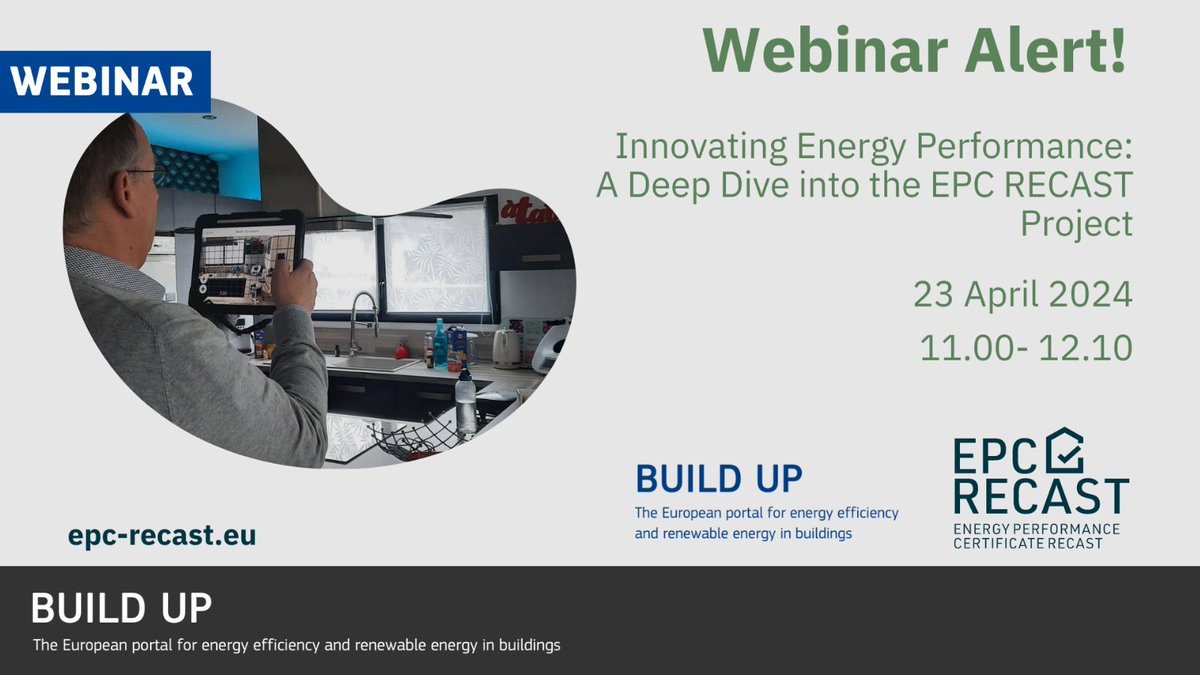 🔴 LAST CALL! The #webinar 'Innovating Energy Performance: A Deep Dive into the @EpcRecast Project' is TOMORROW! 🕚 11.00H CET 🤝 Hosted by #EU_BUILDUP & organised by @REHVAHVAC #Energy #EnergyPerformance #EPC More information and registration link 👉 build-up.ec.europa.eu/en/news-and-ev…