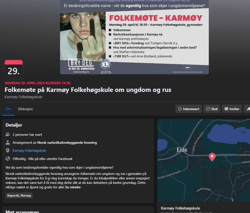 29 April kommer NNF til Karmøy Folkehøyskole
De henveder seg som vanlig til foreldre, men spesielt til lokalpolitikere slik at de kan "debatere på bedre grunnlag"

Sjarlatanen Hübinette, avholdsmann og folkehøyskolelærer, kommer for å fortelle hvorfor sverige er bedre enn canada