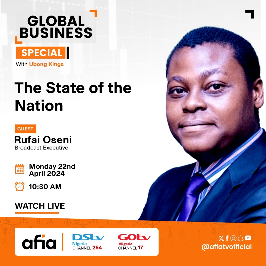 #LiveUpdate
GLOBAL BUSINESS 
We told you to guess what’s cooking and you couldn’t!

Tune in now to Afia TV and watch @ruffydfire and @elyubee  on GLOBAL BUSINESS 

Don’t miss it!
If you do it’s on you

#afiatv #enugu #global