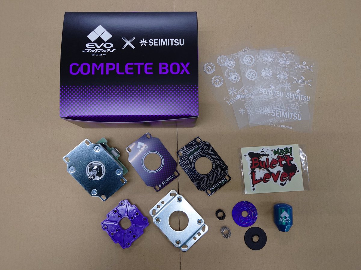 seimitsuJOY's tweet photo. 皆様、セイミツ工業です。
EVO JAPAN2024の限定販売の梱包内容です。バレットトップが2種類あります https://t.co/nBtsOCfyhW