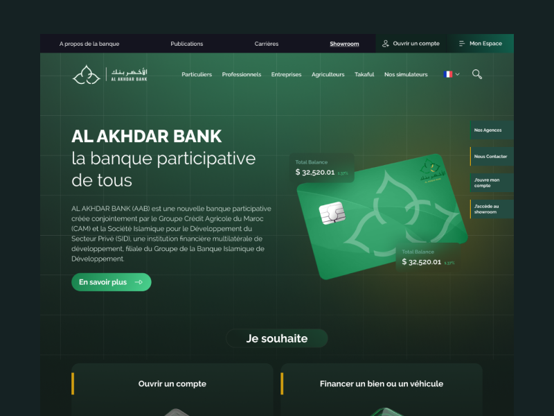 AleeSerrar's tweet photo. New design for a Moroccan Bank 💚
#uiuxdesign #uiux #landingpage #bankingdesign https://t.co/G3KwHIkw6L