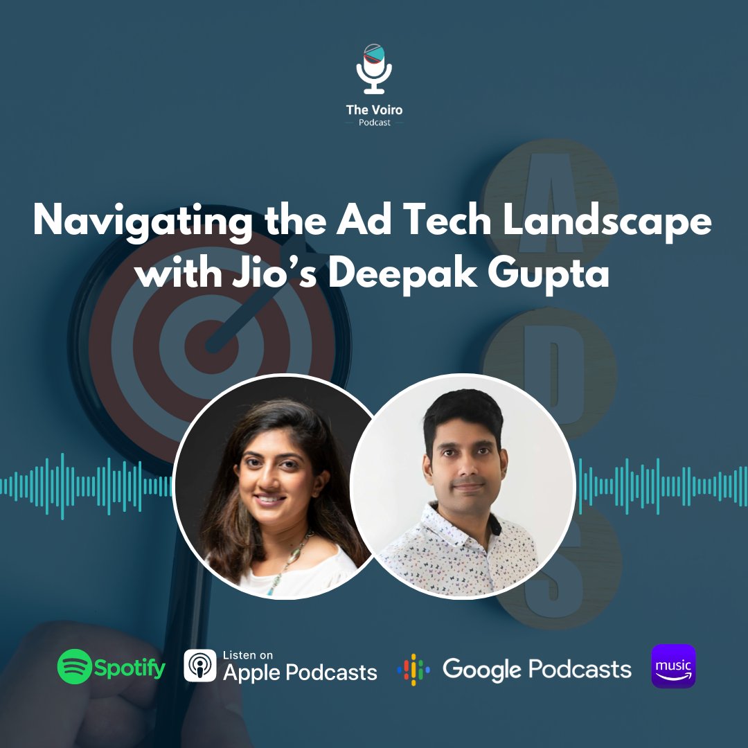 Dive into the future of advertising with @kshenoy & Deepak Gupta on our latest Voiro Podcast! Explore shifts to Connected TV, AI's impact, and career insights in ad tech.

voiro.com/podcast/naviga…

#AdTech #MediaTrends #VoiroPodcast