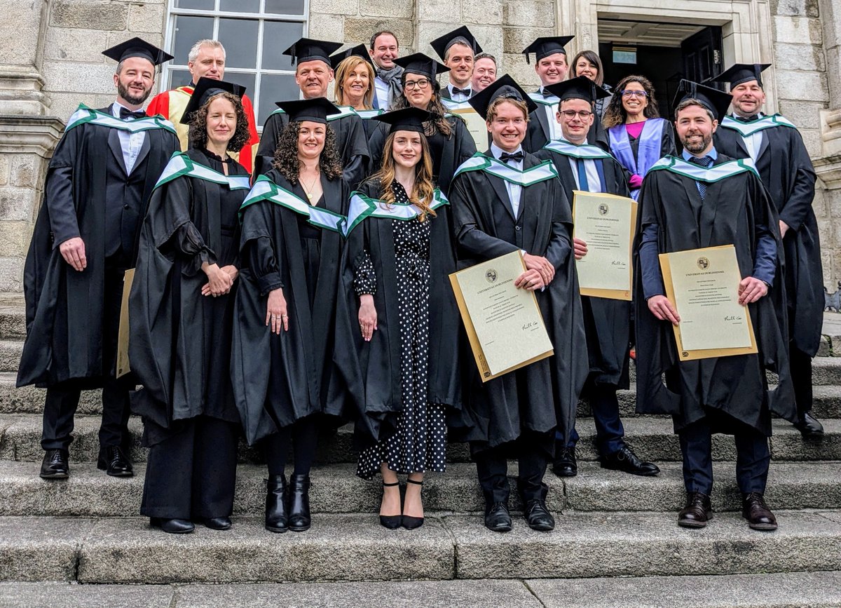 The graduation of the first cohort from the joint @tcddublin - @ESRIDublin MSc in Economic Policy took place last Wednesday. Congratulations to all the students on their fantastic achievement! The next intake for the programme will be in September 2025 - tcd.ie/Economics/post…