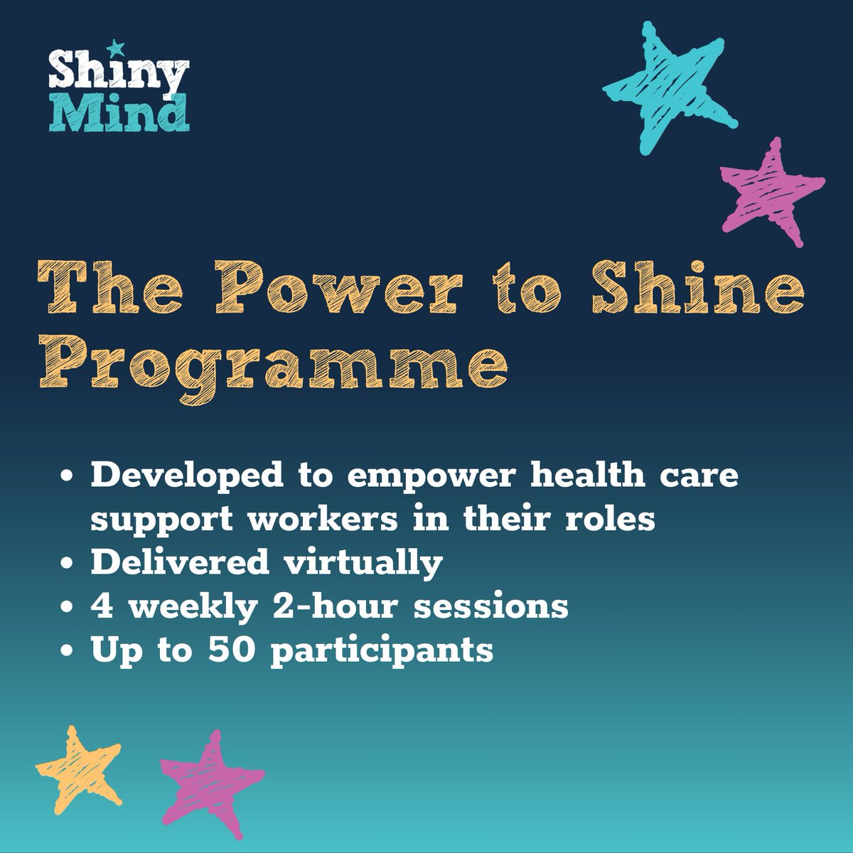 Empowering health care support workers Our programme boosts self-awareness, confidence, and perspective, tackling burnout and improving retention. Participants of this psychological wellbeing and development programme leave feeling valued & ready to deliver exceptional care.