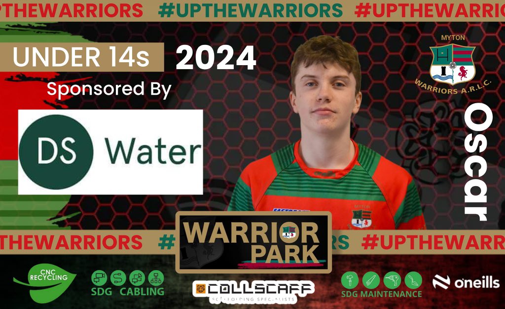 Massive well done to the @MytonWarriors U14’s Aaron & Oscar who were player’s of the match from Sunday’s @COHDRL_Official game v @HullWykeRL U14’s Good effort from the team 👏🏉❤️💚🏆 #UpTheWarriors #CommunityRL