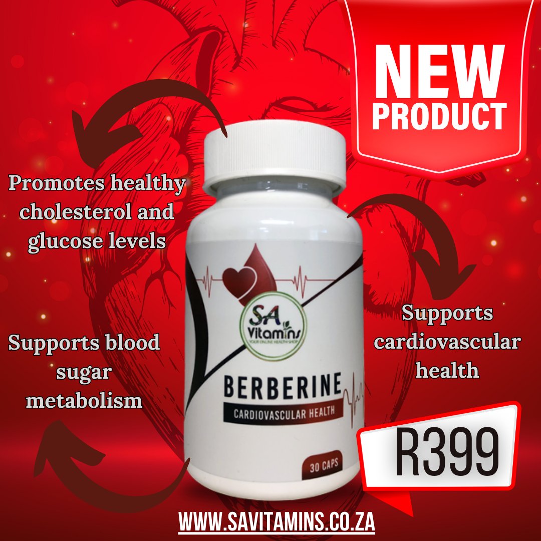 🎉🌿 NEW PRODUCT ALERT! 🌿🎉

Introducing SA Vitamins' Berberine: Your Ultimate Health Booster! 💪✨

Get yours here - savitamins.co.za/products/berbe…

#NewProduct #Berberine #HealthBoost #NaturalWellness #SAVitamins