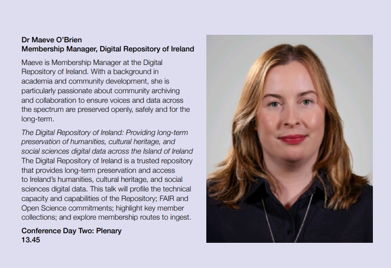 DRI are delighted to be at @CILIPIreland @LAIonline Building for the Future Conference this Thursday. Our Membership Manager Maeve will deliver a paper, & our Training & Engagement Manager Lorraine will be on hand to showcase our amazing collections & talk digital preservation!