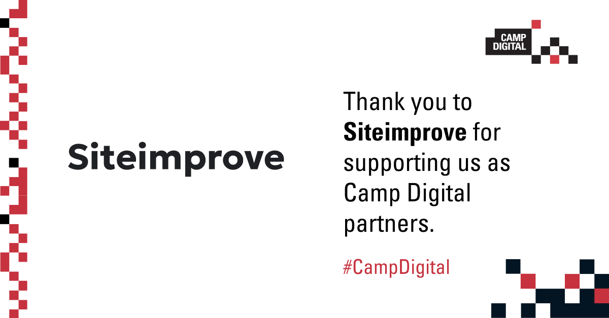 Thank you to the brilliant team at Siteimprove for supporting us as #CampDigital partners this year. 🎉

Got your tickets yet? If not, there are still a couple of weeks to secure your spot for 8th May. 

Check out our agenda for the day and book at:
nexerdigital.com/campdigital/20…