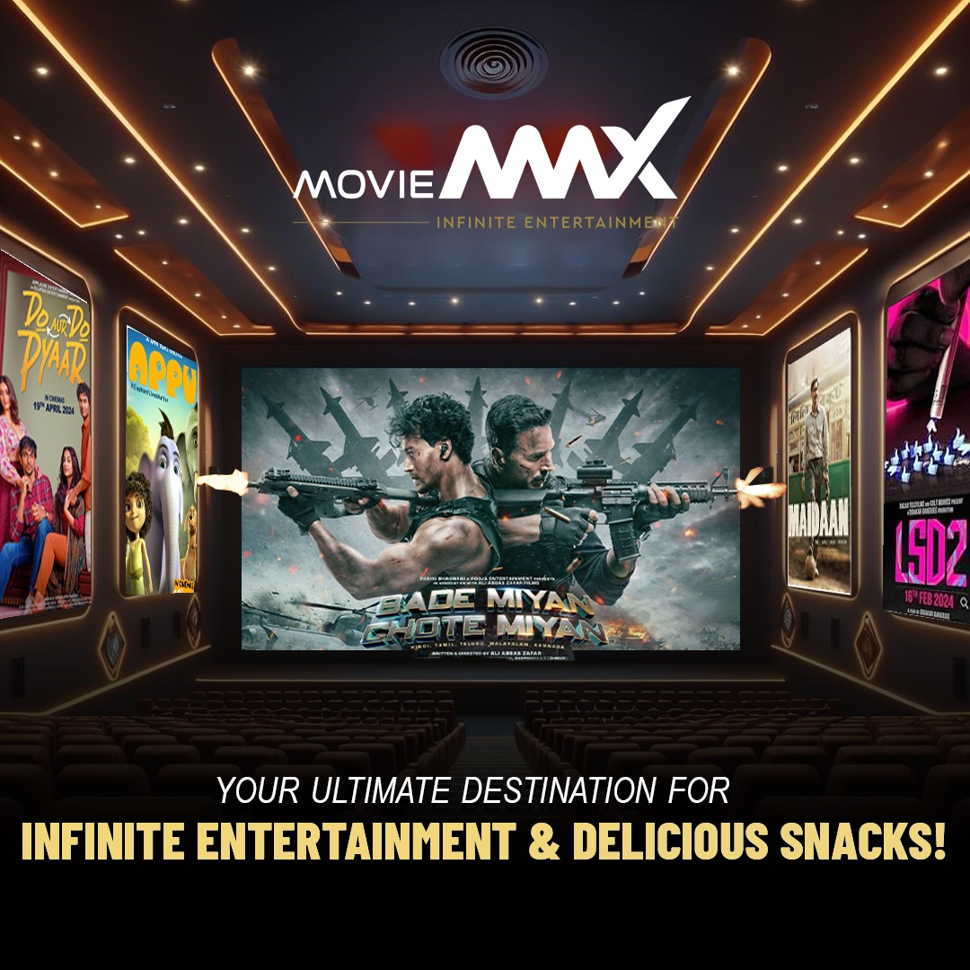 Ready for Infinite Entertainment!? 🎬 
Grab your popcorn and Explore a wide range of blockbuster movies like  #LSD2, #DoAurDoPyaar, #BadeMiyanChoteMiyan, #Appu, and #Maidaan.  

Book your tickets now at #MovieMax: moviemax.co.in
 
.
.

#MovieMaxOfficial #MovieMaxFood