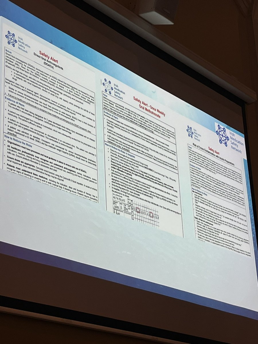 Great roundup from Peter Duffy on high risk medicines and situations and the collaborative work @IMSN_ie are involved in Check out their resources on imsn.ie @RCSI_PopHealth @NationalQPS #MedicationWithoutHarm Knowledge Exchange Event