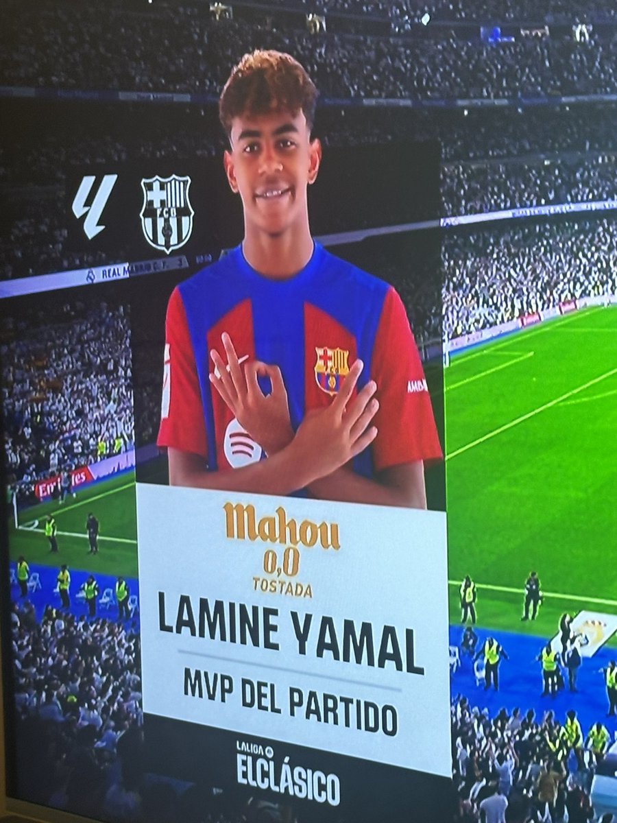 Lucas Vázquez got 1 goal 1 assist. Vinicius got 1 goal 1 assist, but they gave the Man Of The Match to Lamine Yamal who got 0 goals 0 assists 😂😂 We can't defeat Barca's PR man