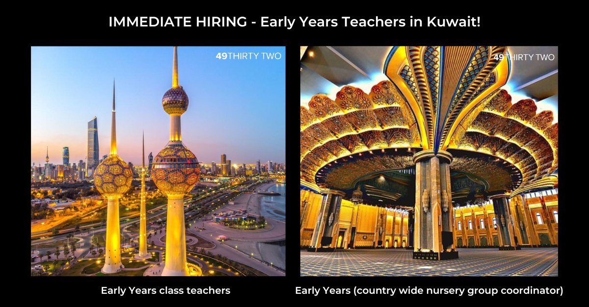 IMMEDIATE HIRING - IN KUWAIT #teacherrecruitment #teacherstudent #teachersoftwitter #teacherlife #HiringNow #teachersinKuwait