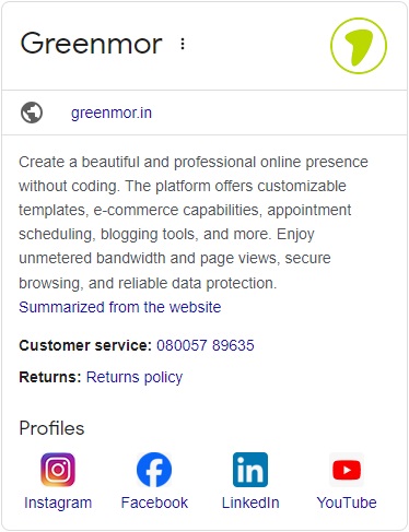 niyatisethia's tweet image. Ecstatic! Greenmor now has a #KnowledgePanel
#Google #Branding